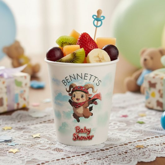 Cute Ram Winter Baby Shower Paper Cup 紙コップ