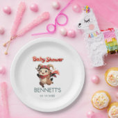 Cute Ram Winter Baby Shower Paper Plate ペーパープレート (パーティー)
