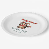 Cute Ram Winter Baby Shower Paper Plate ペーパープレート (アングル)