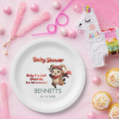 Cute Ram Winter Baby Shower Paper Plate ペーパープレート (パーティー)