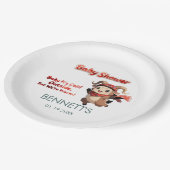 Cute Ram Winter Baby Shower Paper Plate ペーパープレート (アングル)