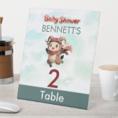 Cute Ram Winter Baby Shower Table Number 台座サイン (インサイチュ)