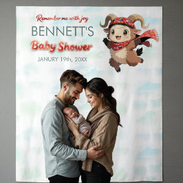 Cute Ram Winter Baby Shower Tapestry タペストリー