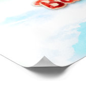 Cute Ram Winter Baby Shower Welcome Sign ポスター (角)