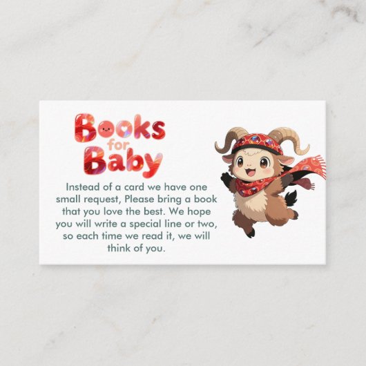 Cute Ram Winter Books for Baby Card エンクロージャーカード (正面)