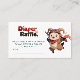 Cute Ram Winter Diaper Raffle Card エンクロージャーカード