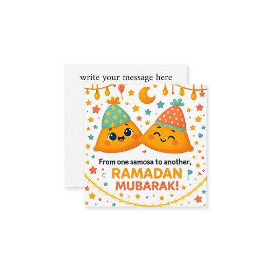 Cute Ramadan Mubarak  ノートカード (正面/裏面インサイチュ)
