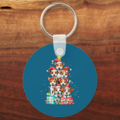 Cute Rat Terrier Le Dog Christmas Tree Xmas キーホルダー (正面)