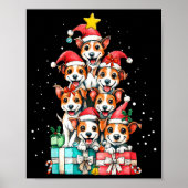 Cute Rat Terrier Le Dog Christmas Tree Xmas  ポスター (正面)