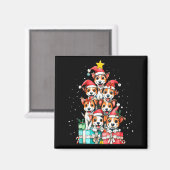 Cute Rat Terrier Le Dog Christmas Tree Xmas  マグネット (正面/裏面)