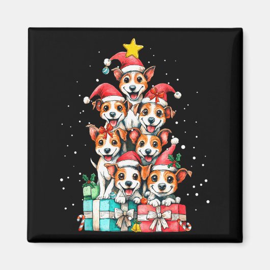 Cute Rat Terrier Le Dog Christmas Tree Xmas  マグネット (正面)