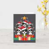 Cute Rat Terrier Le Dog Christmas Tree Xmas Hat Lo カード (黄色い花)