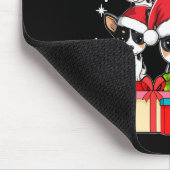 Cute Rat Terrier Le Dog Christmas Tree Xmas Hat Lo マウスパッド (コーナー)