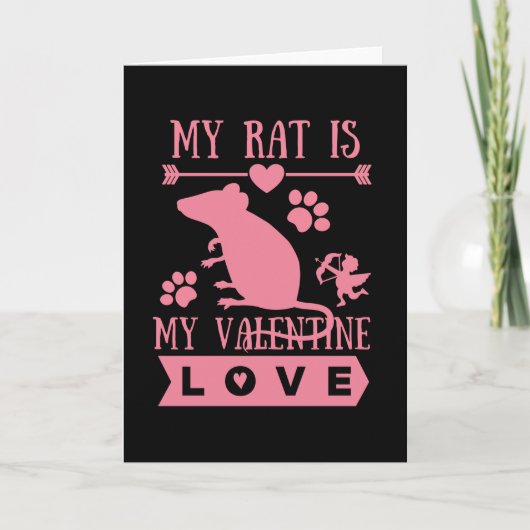 Cute Rat & Valentines Day カード (正面)