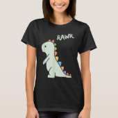 Cute Rawr Dinosaur Cartoon Kids Design Tシャツ (正面)