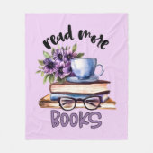 Cute read books word art  フリースブランケット (正面)