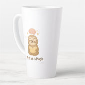 Cute Reading Bear — My Brain Is Magic Motivational カフェラテマグ (左アングル)