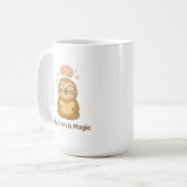 Cute Reading Bear — My Brain Is Magic Motivational コーヒーマグカップ (正面左)