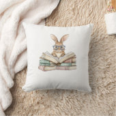 Cute Reading Bunny Glasses Books Bookworm Reader T クッション (ブランケット)