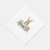 Cute Reading Bunny Glasses Books Bookworm Reader T スタンダードランチョンナプキン (角)