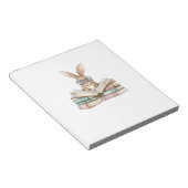 Cute Reading Bunny Glasses Books Bookworm Reader T ノートパッド (アングル)