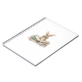 Cute Reading Bunny Glasses Books Bookworm Reader T ノートブック (左側)