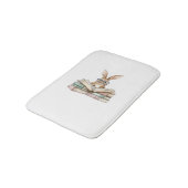 Cute Reading Bunny Glasses Books Bookworm Reader T バスマット (アングル)