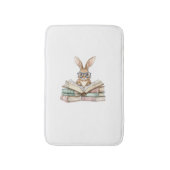 Cute Reading Bunny Glasses Books Bookworm Reader T バスマット (正面縦)