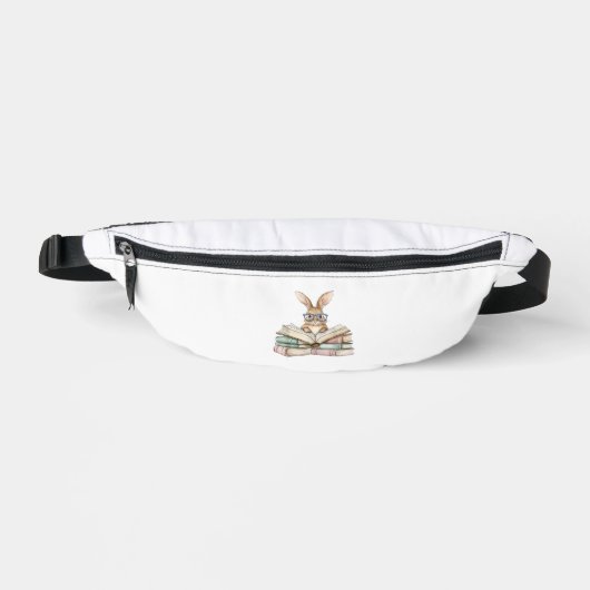 Cute Reading Bunny Glasses Books Bookworm Reader T ファニーパック (正面)
