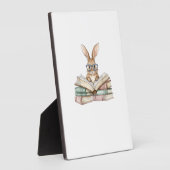 Cute Reading Bunny Glasses Books Bookworm Reader T フォトプラーク (側面)