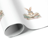 Cute Reading Bunny Glasses Books Bookworm Reader T ラッピングペーパー (ロールコーナー)