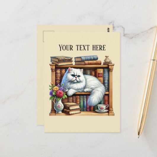 Cute reading cat lovers  ポストカード (正面/裏面インサイチュ)