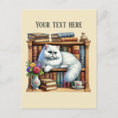 Cute reading cat lovers  ポストカード (正面)