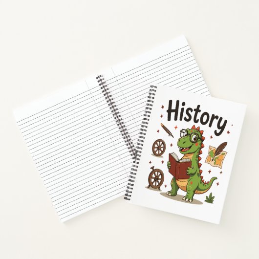 Cute Reading Dinosaur History Buff Notebook  ノートブック (内部)