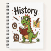 Cute Reading Dinosaur History Buff Notebook  ノートブック (正面)