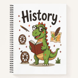 Cute Reading Dinosaur History Buff Notebook ノートブック