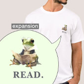 Cute Reading Frog Bookworm Custom Text Pocket Size Tシャツ