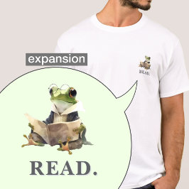 Cute Reading Frog Bookworm Custom Text Pocket Size Tシャツ