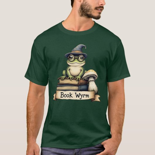 Cute Reading Frog Fantasy Design T-Shirt Tシャツ (正面)