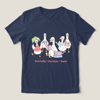 Cute Reading Geese T-Shirt • Book Lover Tee トライブレンドＴシャツ