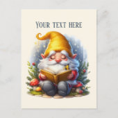 Cute reading gnome customizable ポストカード (正面)