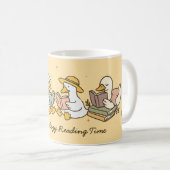 Cute Reading Goose Mug コーヒーマグカップ (正面右)