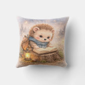 Cute Reading Hedgehog Kids Room & Nursery クッション (裏面)