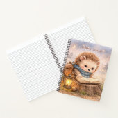 Cute Reading Hedgehog Personalized Kids Journal ノートブック (内部)