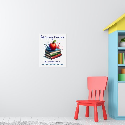  Cute Reading School CLASSROOM Poster Personalize ポスター (子ども部屋1)