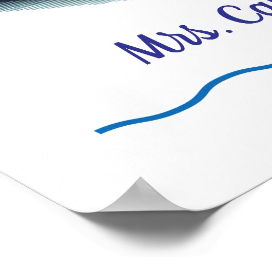  Cute Reading School CLASSROOM Poster Personalize ポスター (角)