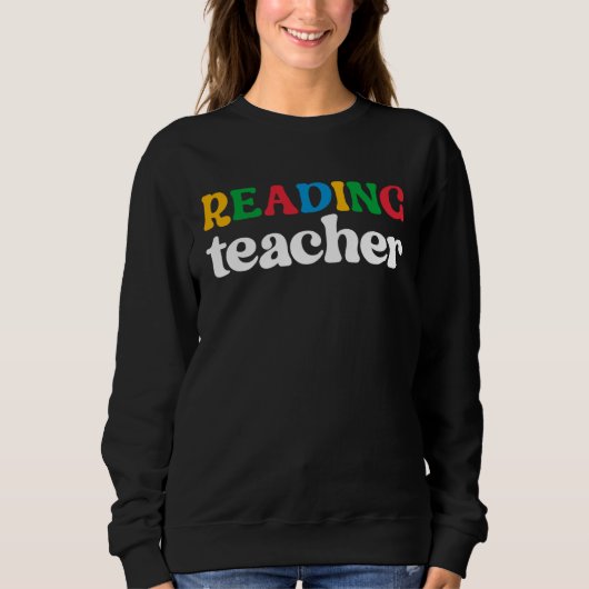 Cute Reading Teacher Book  Librarian Literature スウェットシャツ (正面)