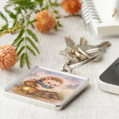 Cute Reading Woodland Hedgehog キーホルダー (側面)