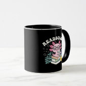Cute Readsolotl Axolotl Reading Books Pun Coffee  マグカップ (正面右)