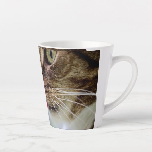 Cute Realistic Cat Face Coffee Mug カフェラテマグ (右)